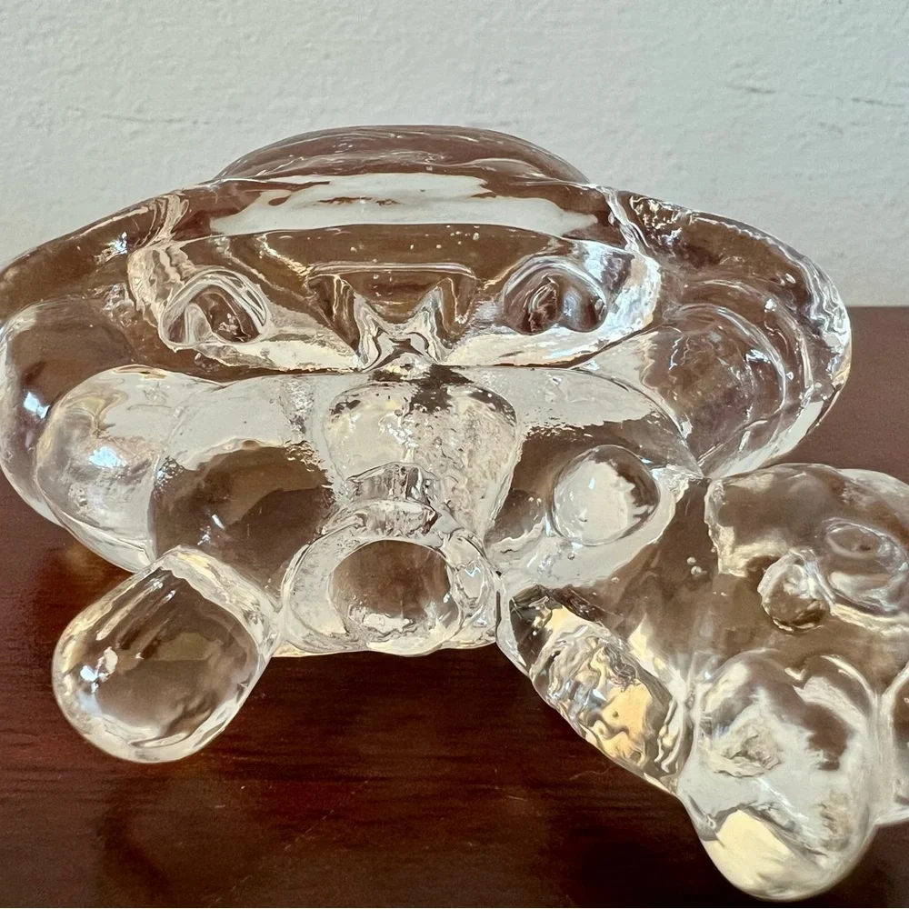 Vintage First Birthday Glass‎ Rocking Horse Candle Holder